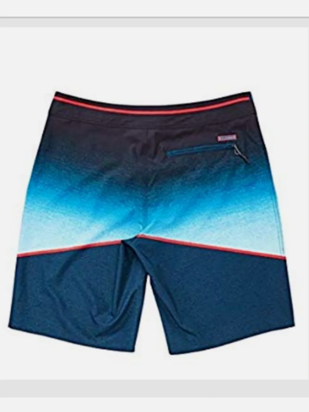 Billabong Navy and Teal Gradient Boardshorts with Red Trim